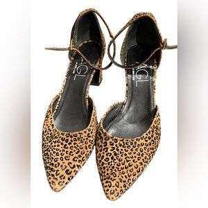 AGL Tan Leopard Print Heels 36.5/ 6.5 made in Italy